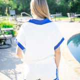 Mist and Moonlight Top, Off White/Blue