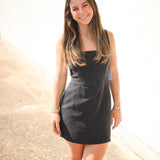 Fitted Mini Dress, Dark Graphite Wash