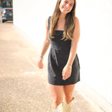 Fitted Mini Dress, Dark Graphite Wash