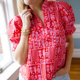 True Romance Floral Top, Red