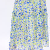 Ethelind Floral Pleated Maxi Dress, Blue/Yellow Floral
