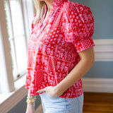 True Romance Floral Top, Red