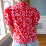 True Romance Floral Top, Red