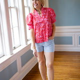 True Romance Floral Top, Red