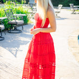 Sun Chaser Midi Dress, Red