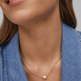 Cailin Gold Pendant Necklace, White Iridescent Crystal