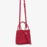 Perrie Woven Bucket Mini Square, Magenta