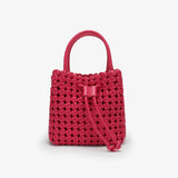 Perrie Woven Bucket Mini Square, Magenta