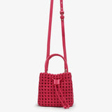 Perrie Woven Bucket Mini Square, Magenta