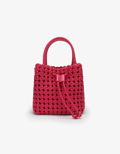 Perrie Woven Bucket Mini Square, Magenta