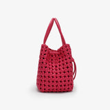 Perrie Woven Bucket Mini Square, Magenta