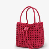Perrie Woven Bucket Mini Square, Magenta