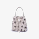 Perrie Woven Bucket Mini Square, Off White