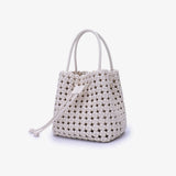 Perrie Woven Bucket Mini Square, Off White