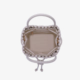 Perrie Woven Bucket Mini Square, Off White