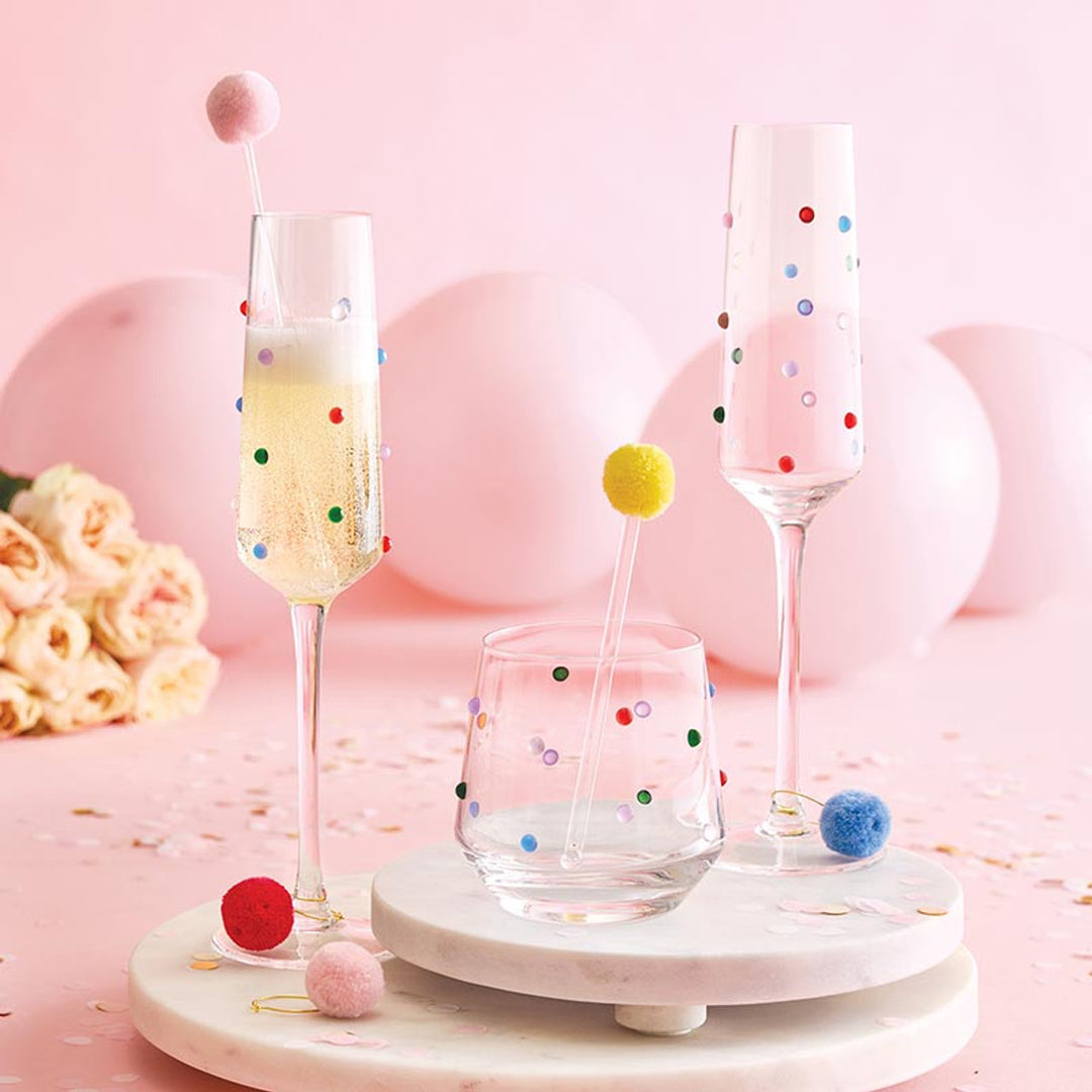 Beaded Wine Glass, Confetti