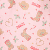 Boyfriend Boxer Western Holiday Print Shorts Set, Pink