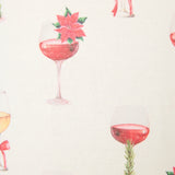 Let's Get Toasty Holiday Wine Print Shorts, Ivory