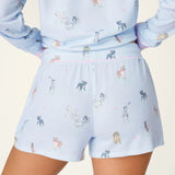 Bark Park Fetch & Frolic Sleep Shorts, Blue Ice
