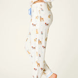 Meet Me in Pawris Dog Print Jogger Pajama Pants, Ivory