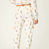 Meet Me in Pawris Dog Print Jogger Pajama Pants, Ivory