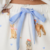 Meet Me in Pawris Dog Print Pajama Shorts, Ivory