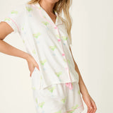 Margarita Mama Spicy Sips 3-Piece Short PJ Set, Ivory