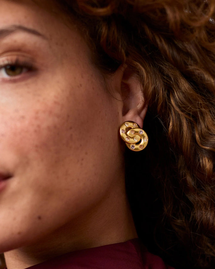 Rainbow Infinity Earrings, Champagne Radiance