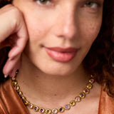 Rainbow Tennis Necklace, Champagne Radiance