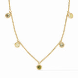 Rainbow Delicate Charm Necklace, Shades of Jade