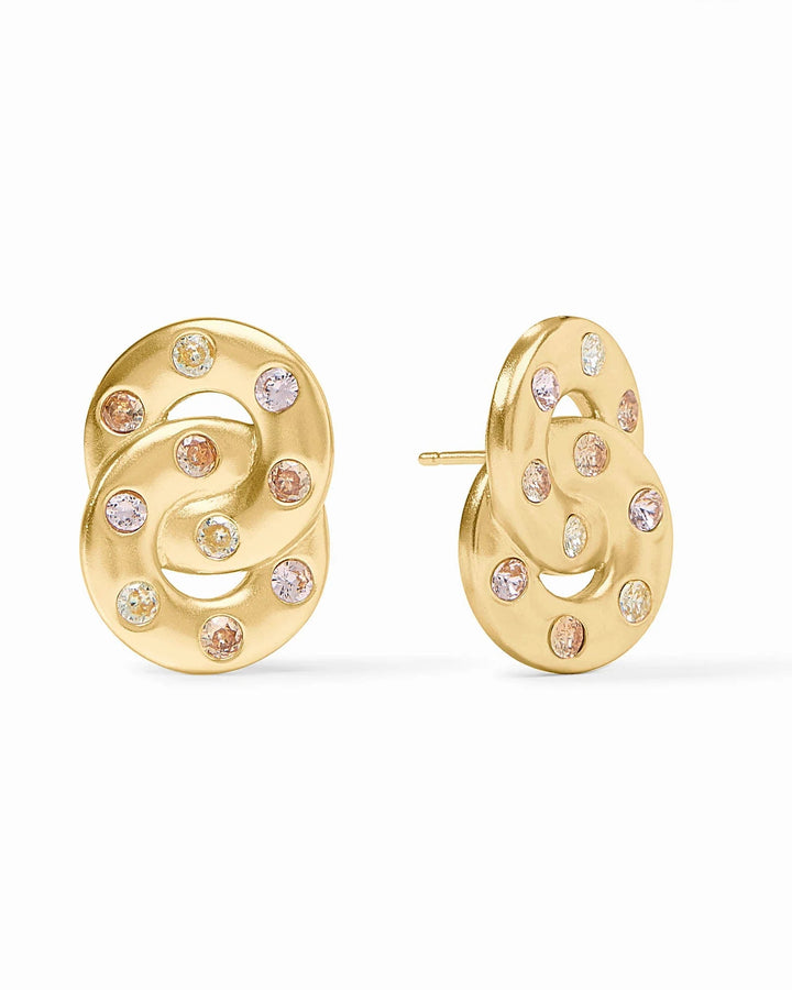 Rainbow Infinity Earrings, Champagne Radiance