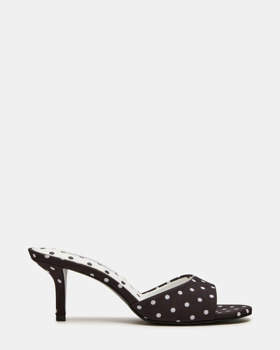 Kendrix Polka Dot Heel, Black/White