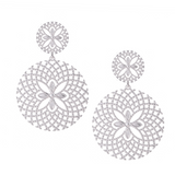 Sunburst Statement Earrings, Silver