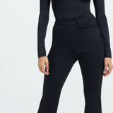 Power Stretch Pull-On Flare Jeans, Black001