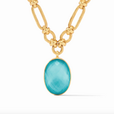 Ivy Statement Necklace, Iridescent Bahamian Blue