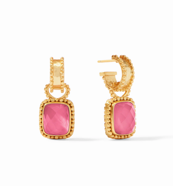 Marbella Hoop & Charm Earring, Peony Pink
