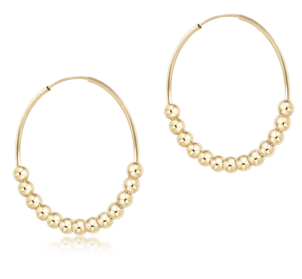 Classic Beaded Bliss 1.75" Hoop, 4mm Gold