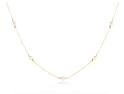 17" Choker Simplicity Chain Gold, 4mm Pearl