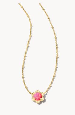 Susie Gold Necklace, Hot Pink Opal