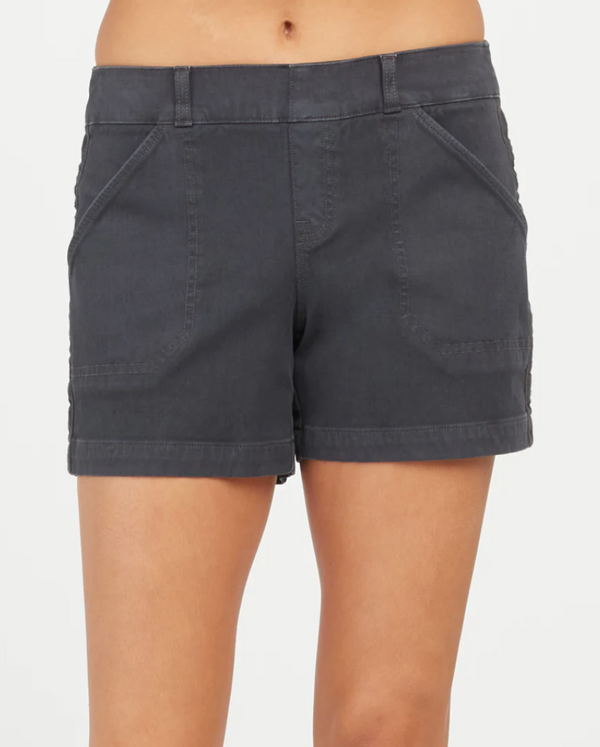 Stretch Twill Short 4", Washed Black