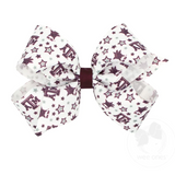 Medium Signature Collegiate Logo Print Grosgrain Hair Bow