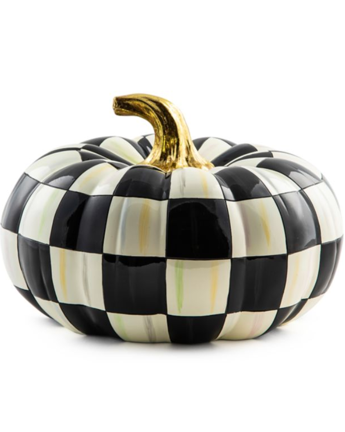 Courtly Check Squashed Glossy Pumpkin, Medium