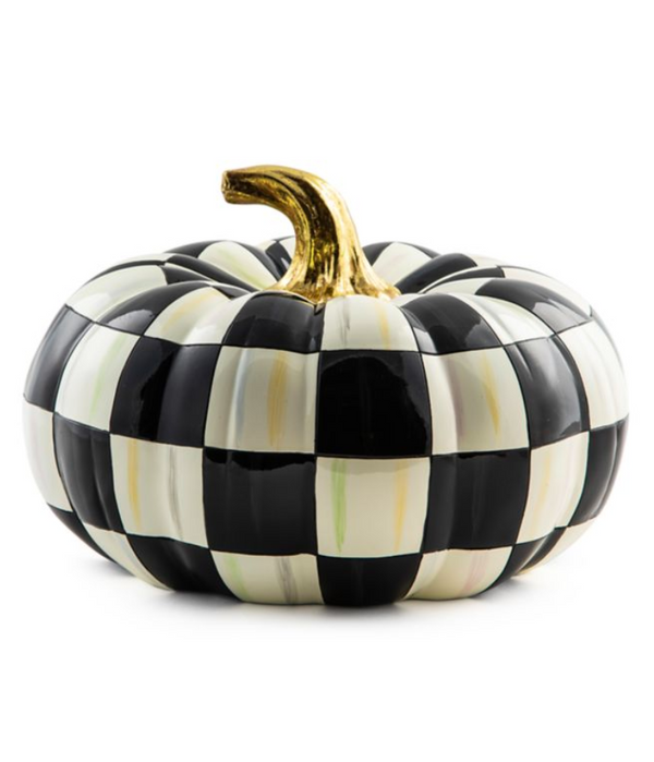 Courtly Check Squashed Glossy Pumpkin, Medium