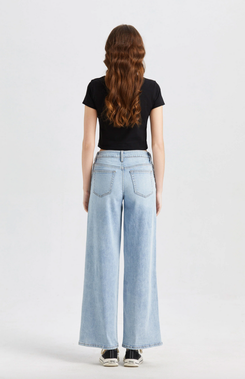 Jolie Mid Rise Wide Leg Jean, Blue