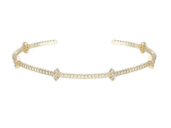 Radiant Cross Station Mini Cuff Bracelet, Gold