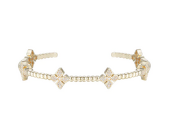 Radiant Cross Station Cuff Bracelet, Gold