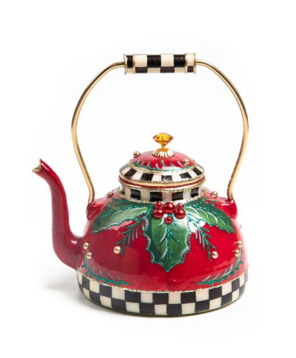 Holiday Kettle Glass Ornament