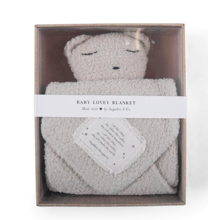 Let Her Sleep Bear Baby Lovey Blanket