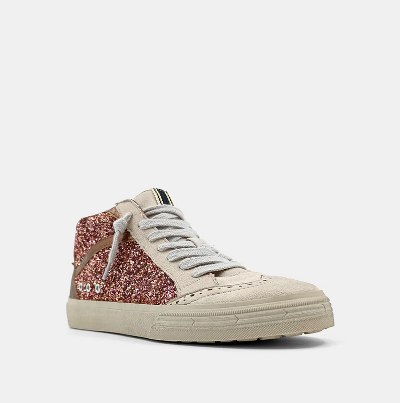 Riley Sneaker, Rose Gold Glitter