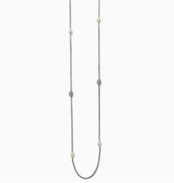 Meridian Petite Pearl Two Tone Long Necklace